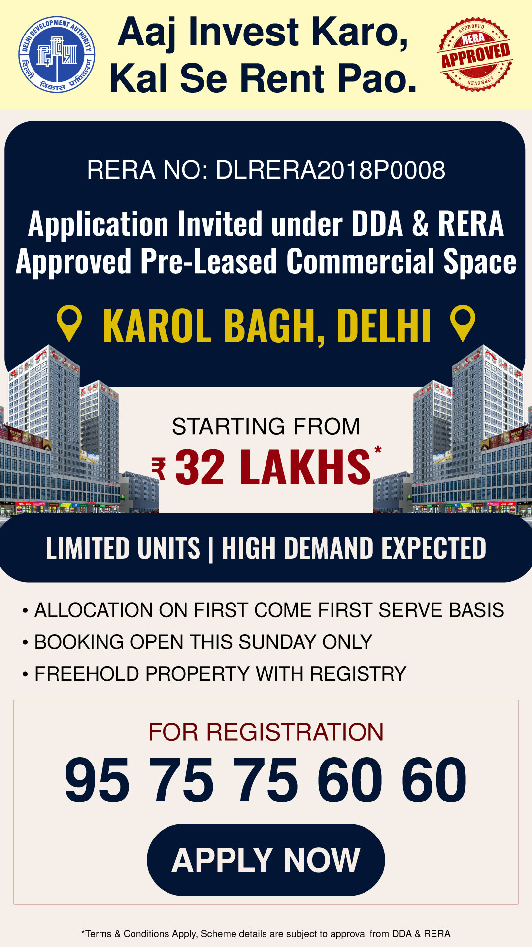 DDA RERA Approved Shops Banner